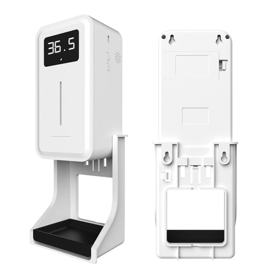 Rehabor A Handsfree Non-contact Body Light-sensitive Distance Sensor Thermometer + 450ml Automatic Non-contact Liquid Soap Spraying Dispenser with Base Mount (White) - Soap Dispenser by buy2fix | Online Shopping UK | buy2fix