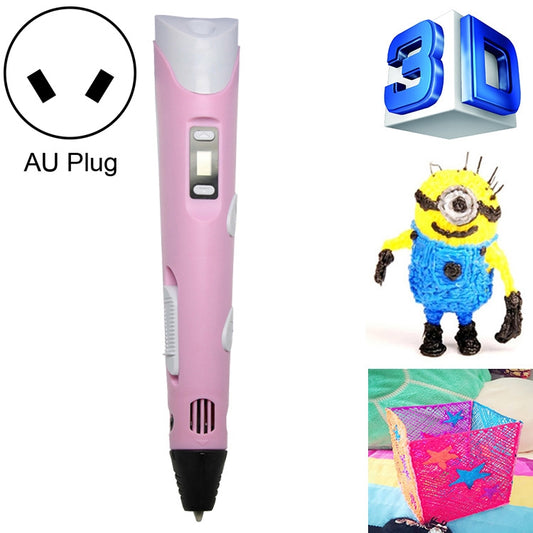 Hand-held 3D Printing Pen, AU Plug (Pink) - 3D Printer by buy2fix | Online Shopping UK | buy2fix