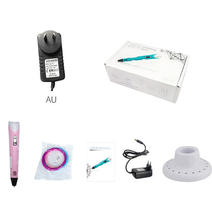 Hand-held 3D Printing Pen, AU Plug (Pink) - 3D Printer by buy2fix | Online Shopping UK | buy2fix