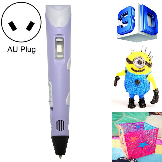 Hand-held 3D Printing Pen, AU Plug (Purple) - 3D Printer by buy2fix | Online Shopping UK | buy2fix