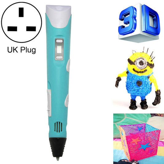 Hand-held 3D Printing Pen, UK Plug (Blue) by buy2fix