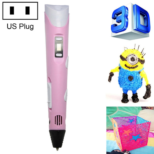 Hand-held 3D Printing Pen, US Plug(Pink) - 3D Printer by buy2fix | Online Shopping UK | buy2fix