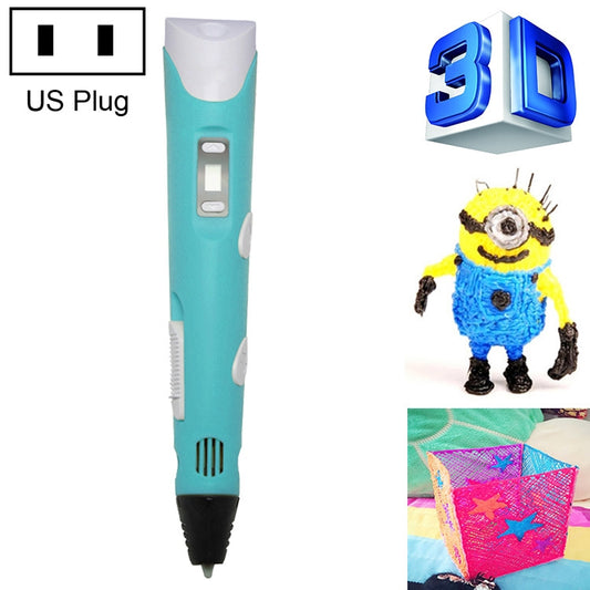 Hand-held 3D Printing Pen, US Plug(Blue) - 3D Printer by buy2fix | Online Shopping UK | buy2fix
