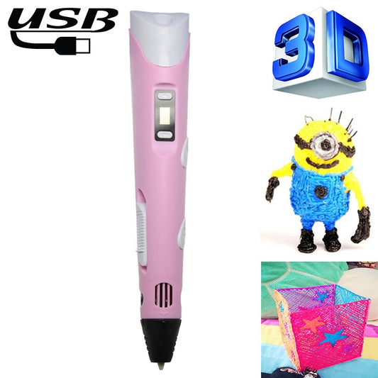 Hand-held 3D Printing Pen, USB Plug(Pink) - 3D Printer by buy2fix | Online Shopping UK | buy2fix