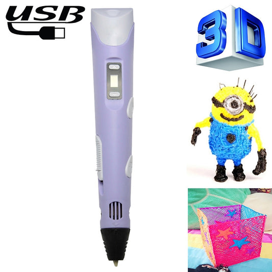Hand-held 3D Printing Pen, USB Plug(Purple) by buy2fix