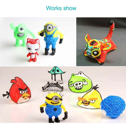 Gen 6th ABS / PLA Filament Kids DIY Drawing 3D Printing Pen with LCD Display(Blue+Black) by buy2fix