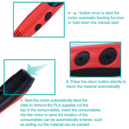 Gen 6th ABS / PLA Filament Kids DIY Drawing 3D Printing Pen with LCD Display(Red+Black) by buy2fix