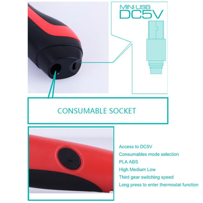 Gen 6th ABS / PLA Filament Kids DIY Drawing 3D Printing Pen with LCD Display(Yellow+Black) by buy2fix