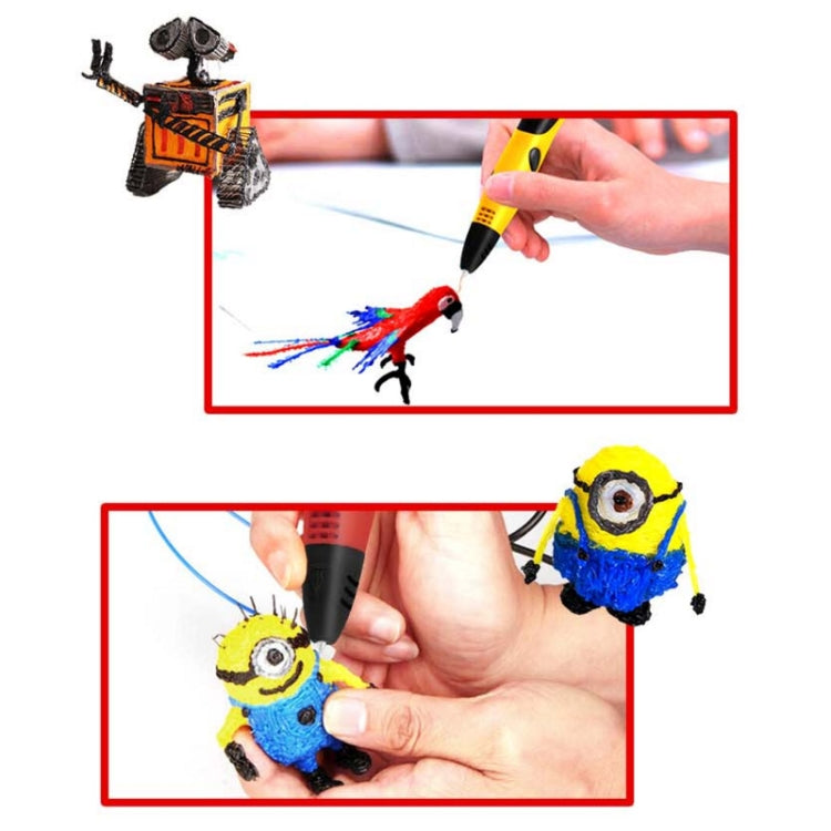 Gen 6th ABS / PLA Filament Kids DIY Drawing 3D Printing Pen with LCD Display(Yellow+Black) by buy2fix