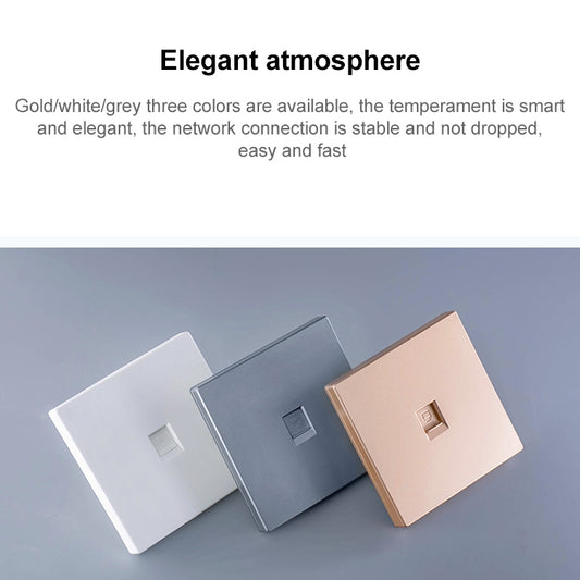 CAT.6 Shielded Pass-through Network Module, Dual Ports Panel + Shielded Pass-through + Telephone Socket (Grey) by buy2fix