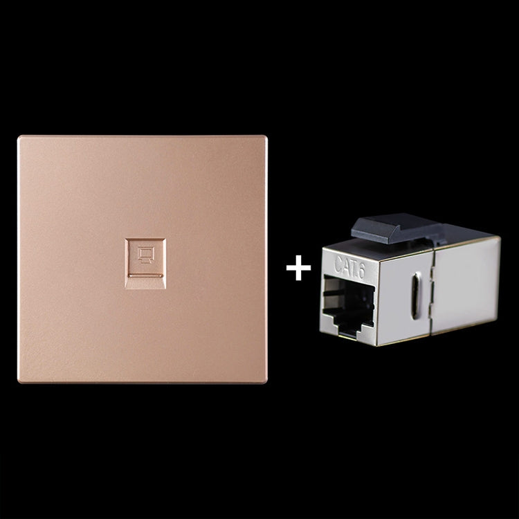 CAT.6 Shielded Pass-through Network Module, Single Port Panel + Shielded Pass-through (Gold) by buy2fix