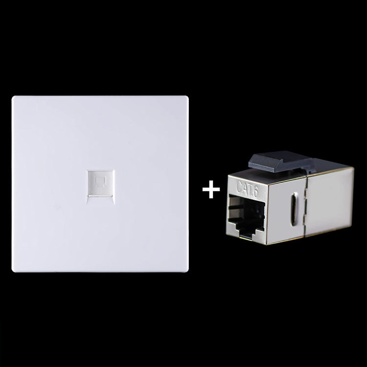 CAT.6 Shielded Pass-through Network Module, Single Port Panel + Shielded Pass-through(White) by buy2fix
