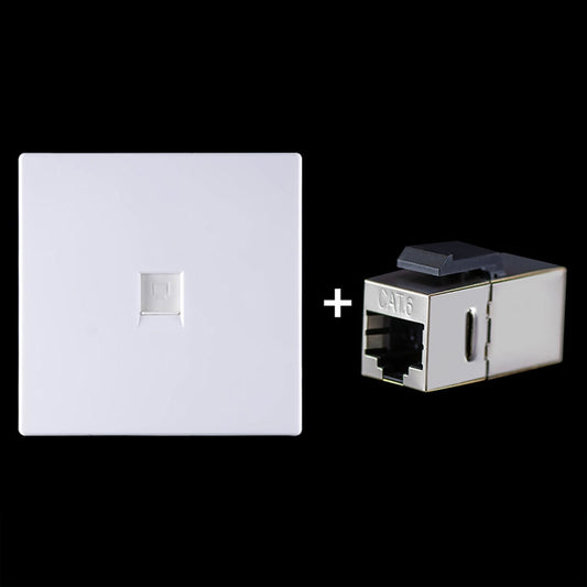 CAT.6 Shielded Pass-through Network Module, Single Port Panel + Shielded Pass-through(White) by buy2fix
