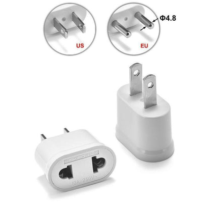 US & EU to US Plug AC Wall Universal Travel Power Socket Plug Adaptor, AC 250V (White) - Plug Adaptor by buy2fix | Online Shopping UK | buy2fix