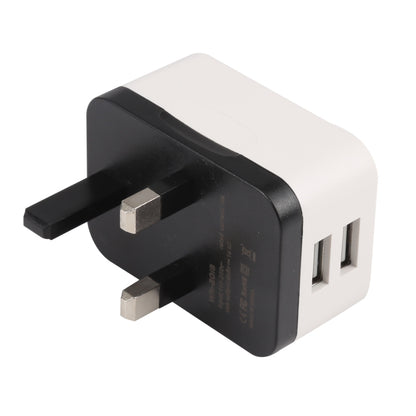 WN-2018 Dual USB Travel Charger Power Adapter Socket, UK Plug - USB Charger by buy2fix | Online Shopping UK | buy2fix