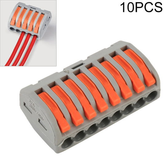 10 PCS 8 Port PCT Series Architectural Wiring Connector LED Lamp Conductor Distributor Junction Box Wire Joint - Connectors & Terminals by buy2fix | Online Shopping UK | buy2fix