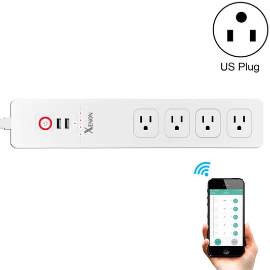 2 x USB Ports + 4 x US Plug Jack WiFi Remote Control Smart Power Socket Works with Alexa & Google Home, Cable Length: 1.5m, AC 110-240V, US Plug - Smart Socket by buy2fix | Online Shopping UK | buy2fix