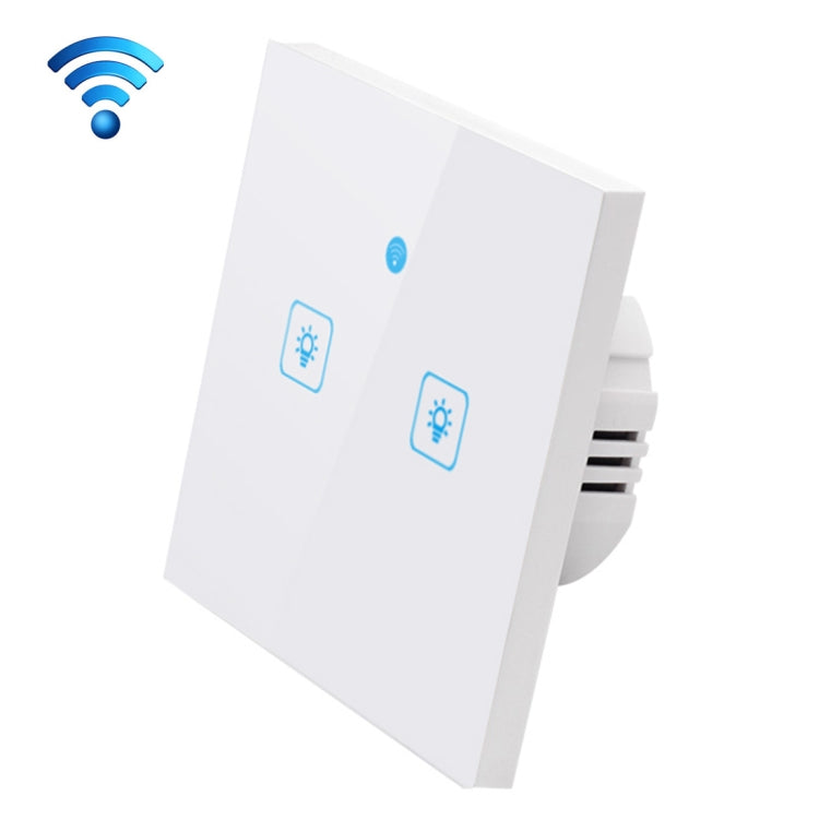 WS-EU-02 EWeLink APP & Touch Control 2A 2 Gangs Tempered Glass Panel Smart Wall Switch, AC 90V-250V, EU Plug - Smart Socket by buy2fix | Online Shopping UK | buy2fix
