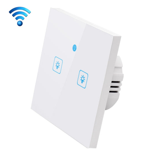 WS-EU-02 EWeLink APP & Touch Control 2A 2 Gangs Tempered Glass Panel Smart Wall Switch, AC 90V-250V, EU Plug - Smart Socket by buy2fix | Online Shopping UK | buy2fix