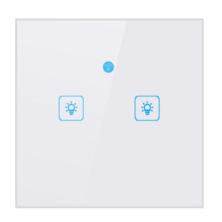 WS-EU-02 EWeLink APP & Touch Control 2A 2 Gangs Tempered Glass Panel Smart Wall Switch, AC 90V-250V, EU Plug - Smart Socket by buy2fix | Online Shopping UK | buy2fix