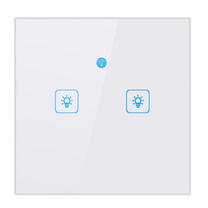 WS-EU-02 EWeLink APP & Touch Control 2A 2 Gangs Tempered Glass Panel Smart Wall Switch, AC 90V-250V, EU Plug - Smart Socket by buy2fix | Online Shopping UK | buy2fix