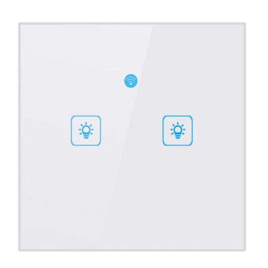 WS-EU-02 EWeLink APP & Touch Control 2A 2 Gangs Tempered Glass Panel Smart Wall Switch, AC 90V-250V, EU Plug - Smart Socket by buy2fix | Online Shopping UK | buy2fix