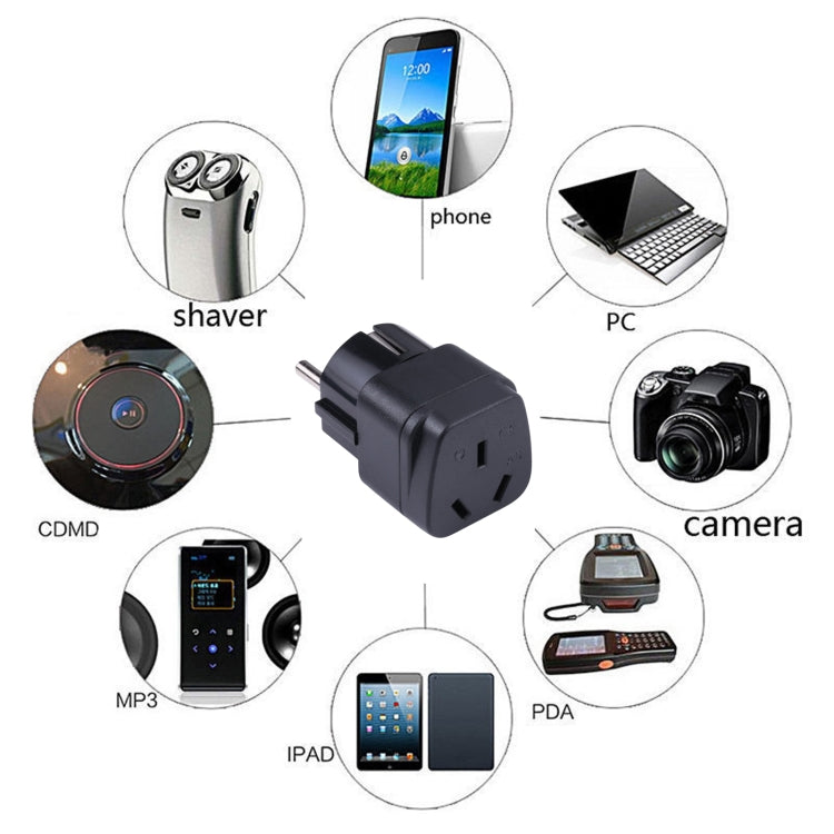 Portable Three-hole AU to EU Plug Socket Power Adapter - Plug Adaptor by buy2fix | Online Shopping UK | buy2fix