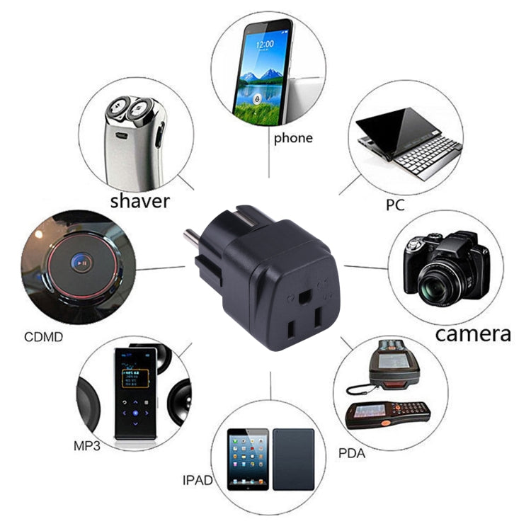 Portable Three-hole US to EU Plug Socket Power Adapter - Plug Adaptor by buy2fix | Online Shopping UK | buy2fix