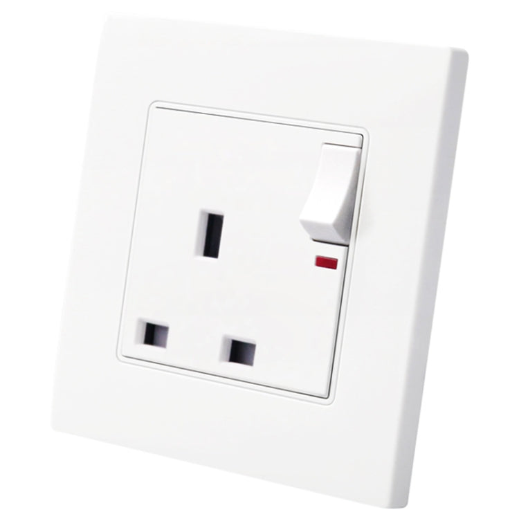 86 Type PC 13A Three Hole Power Socket with Light Switch, UK Plug -  by buy2fix | Online Shopping UK | buy2fix