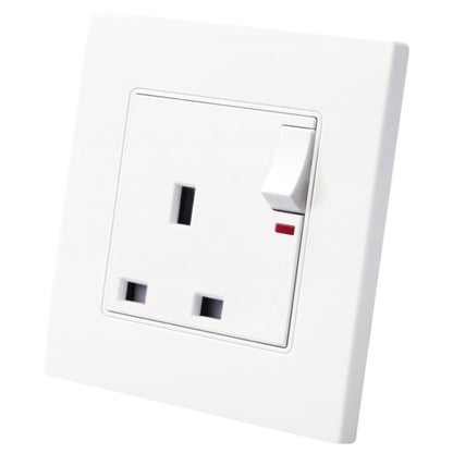 86 Type PC 13A Three Hole Power Socket with Light Switch, UK Plug -  by buy2fix | Online Shopping UK | buy2fix