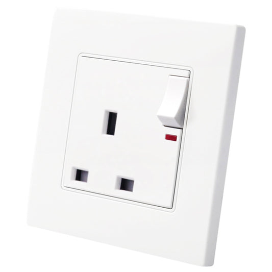 86 Type PC 13A Three Hole Power Socket with Light Switch, UK Plug -  by buy2fix | Online Shopping UK | buy2fix