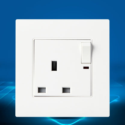 86 Type PC 13A Three Hole Power Socket with Light Switch, UK Plug -  by buy2fix | Online Shopping UK | buy2fix