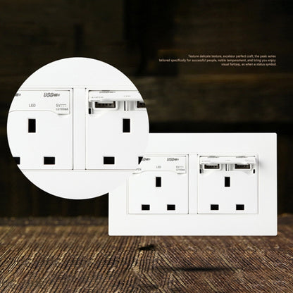 86 Type Three Hole USB Power Socket, UK Plug -  by buy2fix | Online Shopping UK | buy2fix