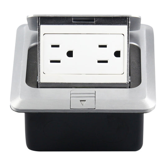 Hidden Pop-up Aluminum Alloy Computer Floor Socket with Cover Bottom Box, US Plug -  by buy2fix | Online Shopping UK | buy2fix