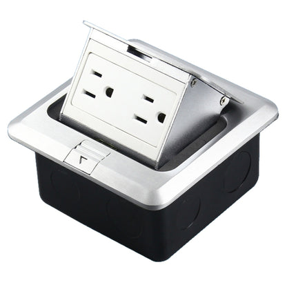 Hidden Pop-up Aluminum Alloy Computer Floor Socket with Cover Bottom Box, US Plug -  by buy2fix | Online Shopping UK | buy2fix