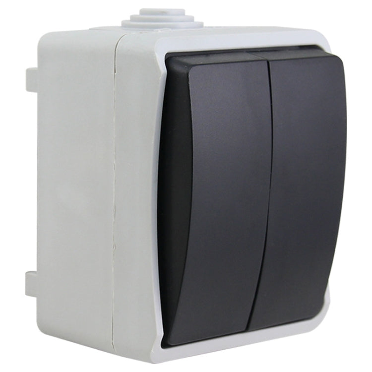 IP44 Waterproof Kitchen Bathroom Double-connection Single Control Switch, EU Plug -  by buy2fix | Online Shopping UK | buy2fix