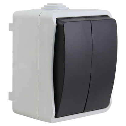 IP44 Waterproof Kitchen Bathroom Double-connection Single Control Switch, EU Plug -  by buy2fix | Online Shopping UK | buy2fix