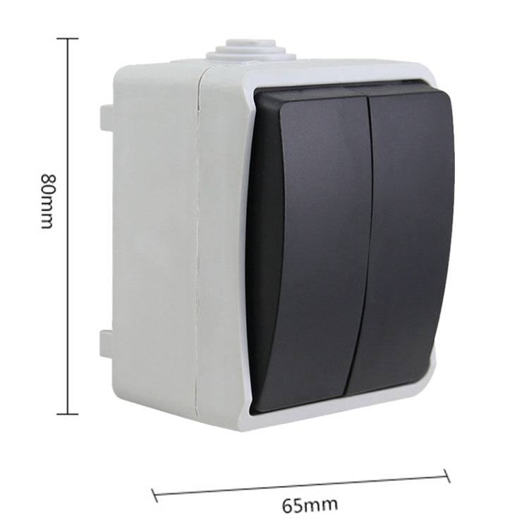 IP44 Waterproof Kitchen Bathroom Double-connection Single Control Switch, EU Plug -  by buy2fix | Online Shopping UK | buy2fix
