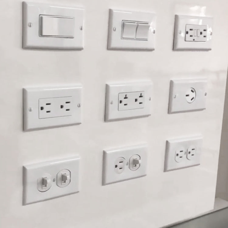 PC Double-connection Power Socket Switch with USB, US Plug, Square White UL 15A Leakage Protection Socket -  by buy2fix | Online Shopping UK | buy2fix
