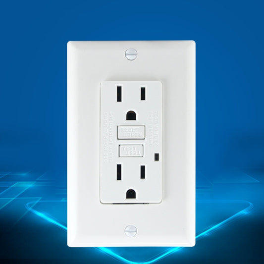 PC Double-connection Power Socket Switch with USB, US Plug, Square White UL 20A Leakage Protection Socket -  by buy2fix | Online Shopping UK | buy2fix