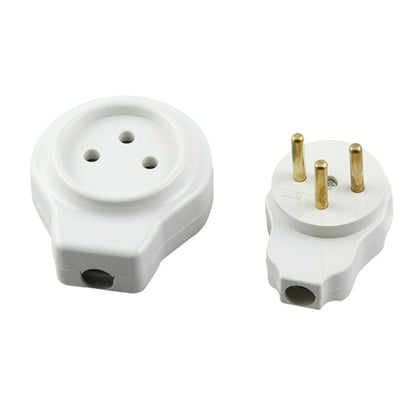 Pair Israel 16A Cylindrical Male Female Butt Joint Tripolar Power Plug - Plug Adaptor by buy2fix | Online Shopping UK | buy2fix