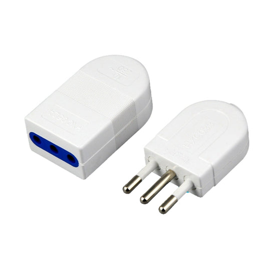 Italian Standard Three Round Pin Detachable Male Plug + 3-hole Female Socket - Plug Adaptor by buy2fix | Online Shopping UK | buy2fix