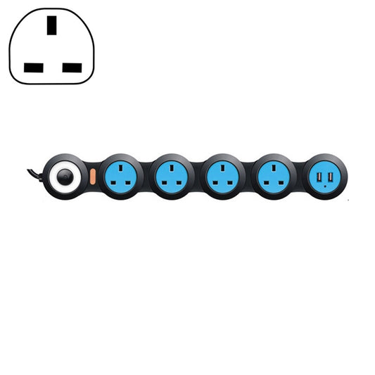 Charging Plug-in Wiring Board Creative Rotary Towline Board 13A Deformed Socket with USB, UK Plug, 5-Bit Socket(Black) - Extension Socket by buy2fix | Online Shopping UK | buy2fix