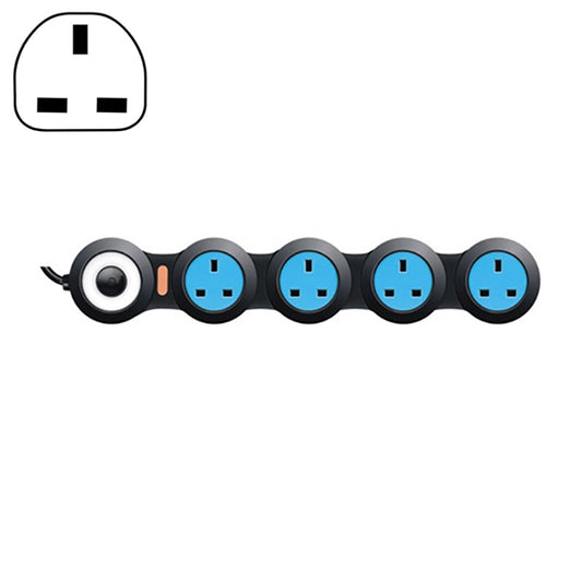 Charging Plug-in Wiring Board Creative Rotary Towline Board 13A Deformed Socket, UK Plug, 4-Bit Socket(Black) - Extension Socket by buy2fix | Online Shopping UK | buy2fix