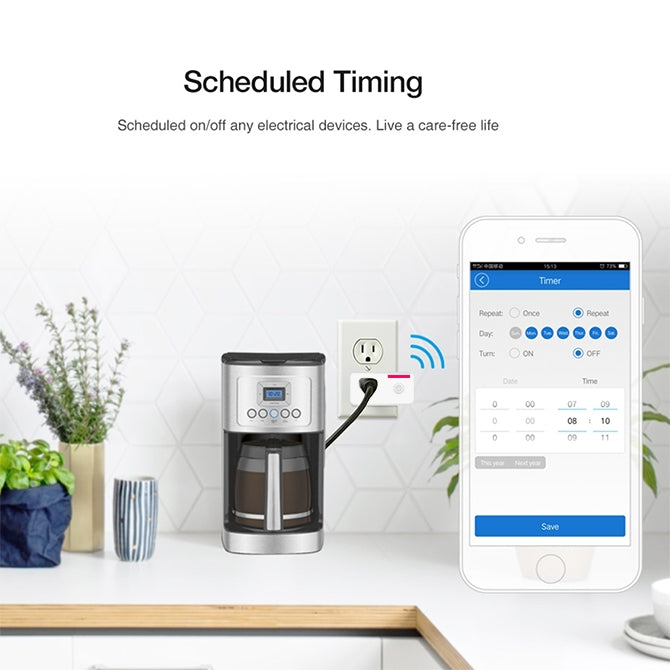 SA-004 10A EWeLink APP Remote Timing WiFi Smart Socket Works with Alexa and Google Home, US Plug - Smart Socket by buy2fix | Online Shopping UK | buy2fix
