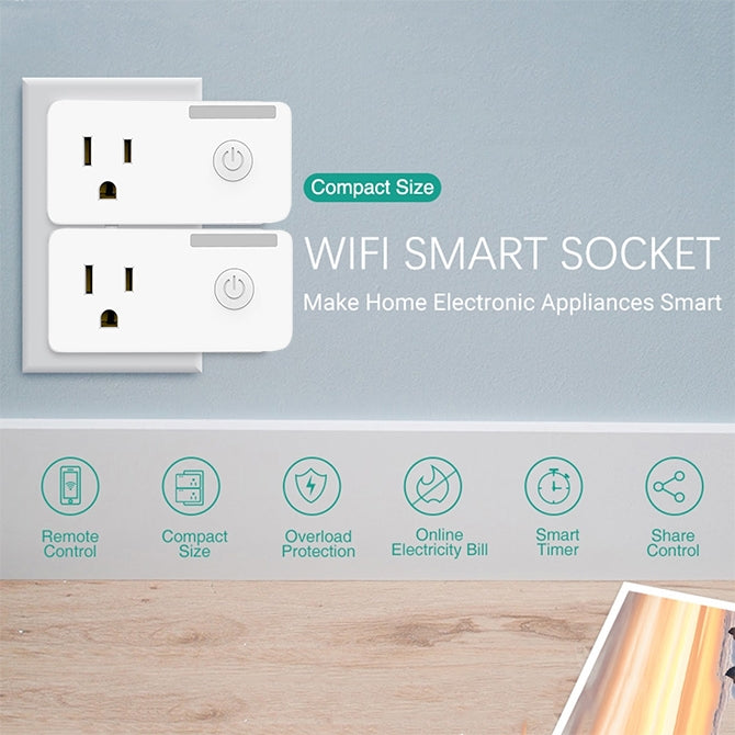 SA-004 10A EWeLink APP Remote Timing WiFi Smart Socket Works with Alexa and Google Home, US Plug - Smart Socket by buy2fix | Online Shopping UK | buy2fix