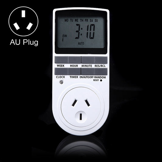AC 240V Smart Home Plug-in Programmable LCD Display Clock Summer Time Function 12/24 Hours Changeable Timer Switch Socket, AU Plug - Energy Saving Timer Socket by buy2fix | Online Shopping UK | buy2fix