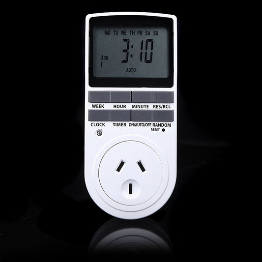 AC 240V Smart Home Plug-in Programmable LCD Display Clock Summer Time Function 12/24 Hours Changeable Timer Switch Socket, AU Plug - Energy Saving Timer Socket by buy2fix | Online Shopping UK | buy2fix