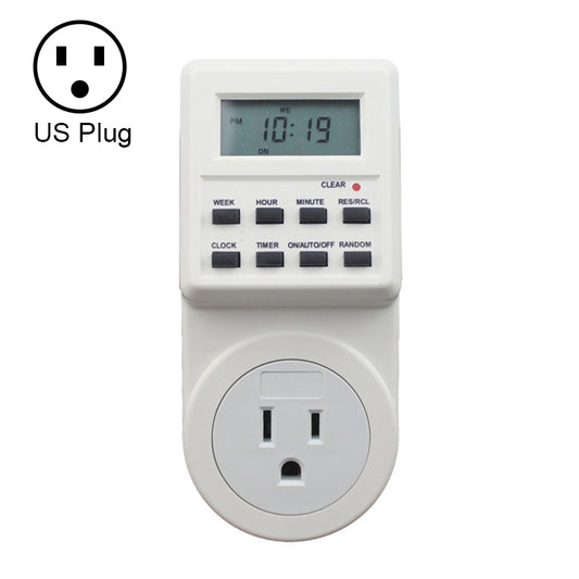 AC 120V Smart Home Plug-in LCD Display Clock Summer Time Function 12/24 Hours Changeable Timer Switch Socket, US Plug - Energy Saving Timer Socket by buy2fix | Online Shopping UK | buy2fix