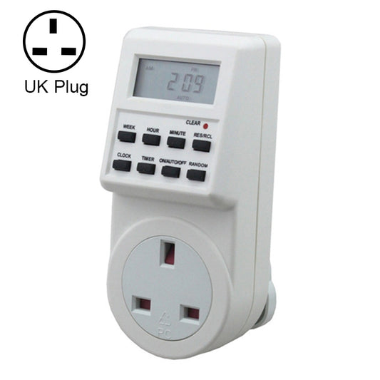 AC 230V Smart Home Plug-in LCD Display Clock Summer Time Function 12/24 Hours Changeable Timer Switch Socket, UK Plug - Energy Saving Timer Socket by buy2fix | Online Shopping UK | buy2fix